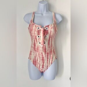 Michael Kors Lace-Up One-Poece Swimsuit